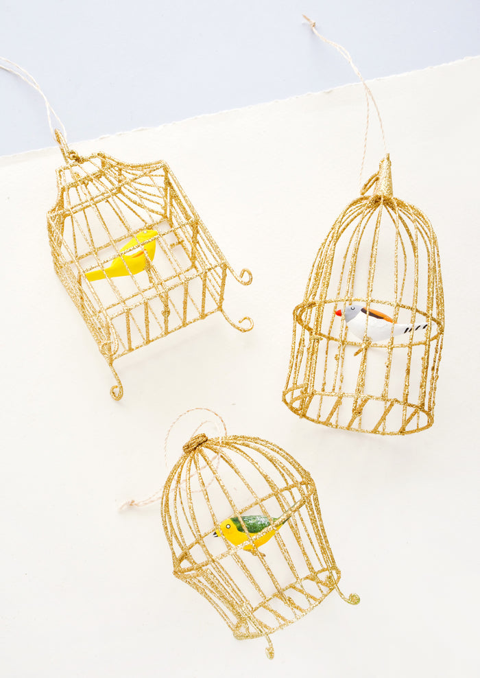 Caged Songbird Ornament in  - LEIF
