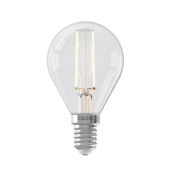 Calex Filament LED Lamp - E14 - P45 - Clear - 3.5W - Dimmable