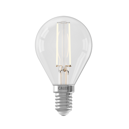 Calex Filament LED Lamp - E14 - P45 - Clear - 3.5W - Dimmable