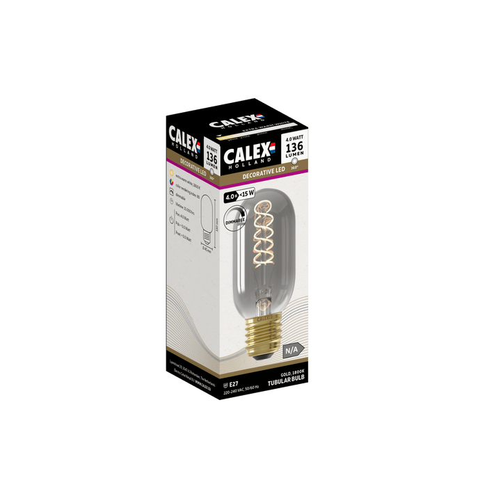Calex Flex FilamentLED Lamp - E27 - T45 - Titanium