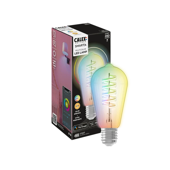 Calex Smart LED Filament Lamp – E27 – RGB + Warm White