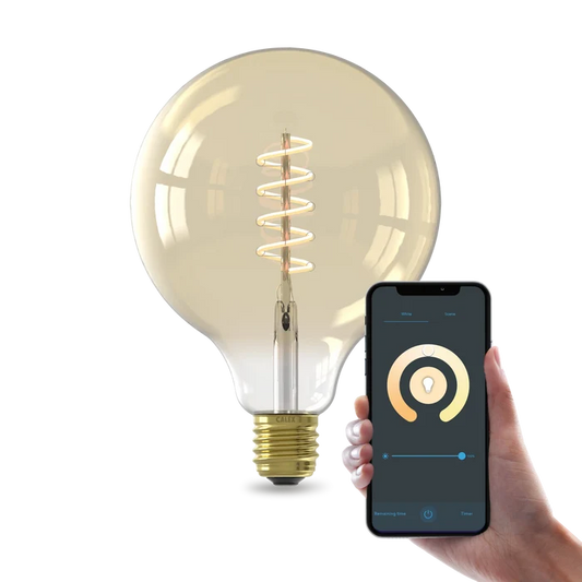 Calex Smart Spiral LED Bulb - E27 - G125 - CCT - Gold