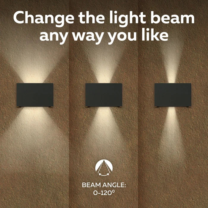 Calex Venice LED Wall Light - Up & Down - Black