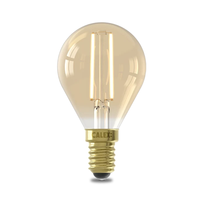 Calex Warm Filament LED Lamp - E14 - P45 - Gold