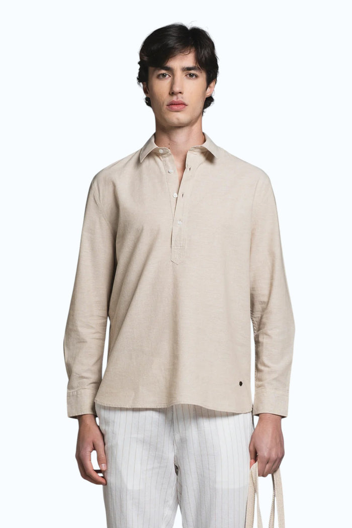 IMPURE camicia cotone ecru CLEVELAND COTONE-C56