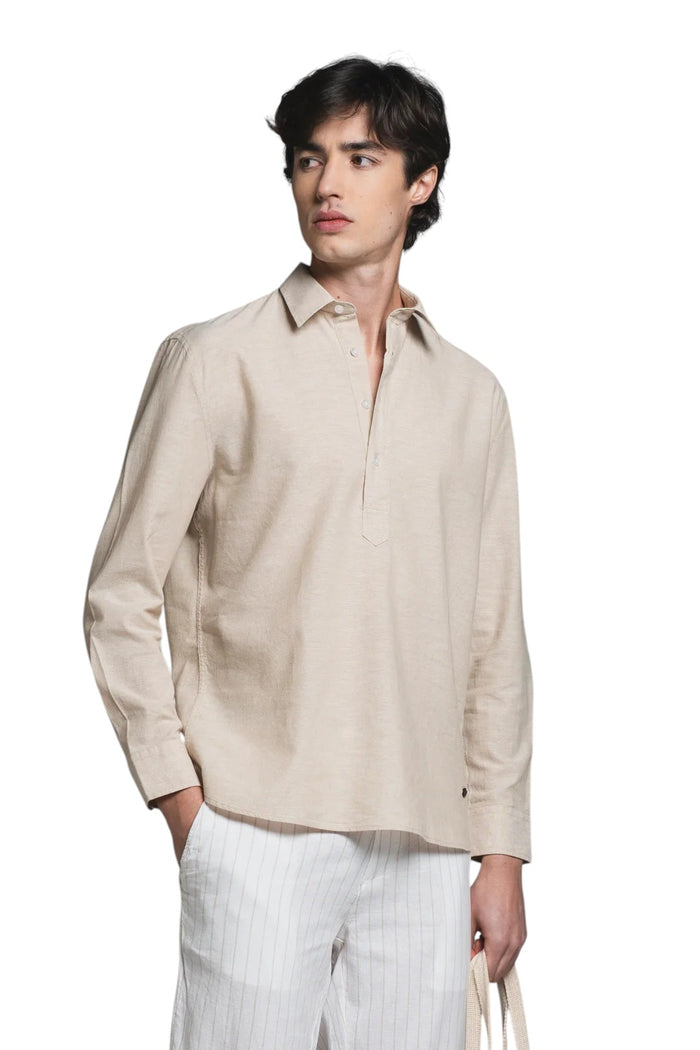 IMPURE camicia cotone ecru CLEVELAND COTONE-C56