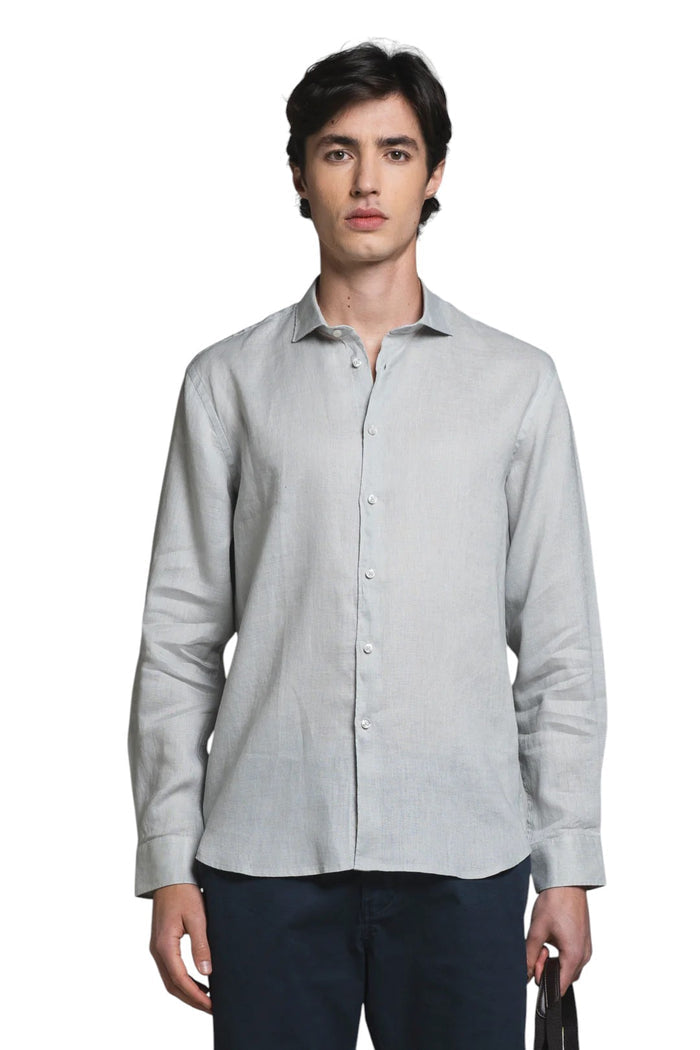 IMPURE camicia lino grigia RILEY LINO-C48