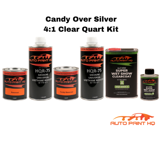 Candy Sky Blue Basecoat Quart Complete Kit (Over Silver Base)