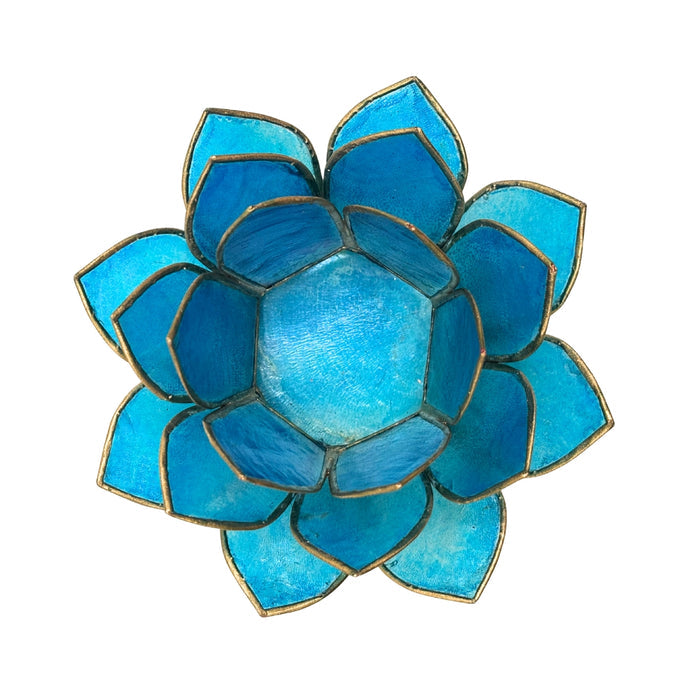 Blue Capiz Shell Candle Holder