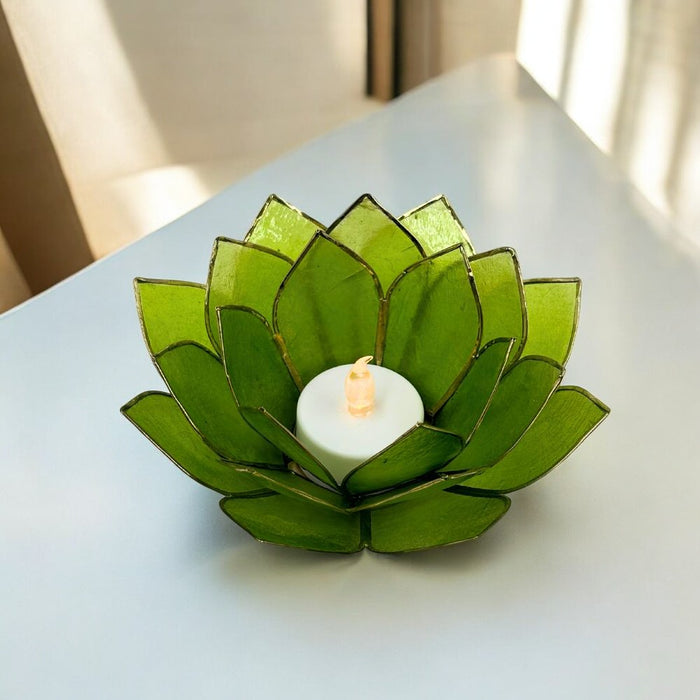 Capiz Shell Tea Light Holder - Green (Retiring Soon)