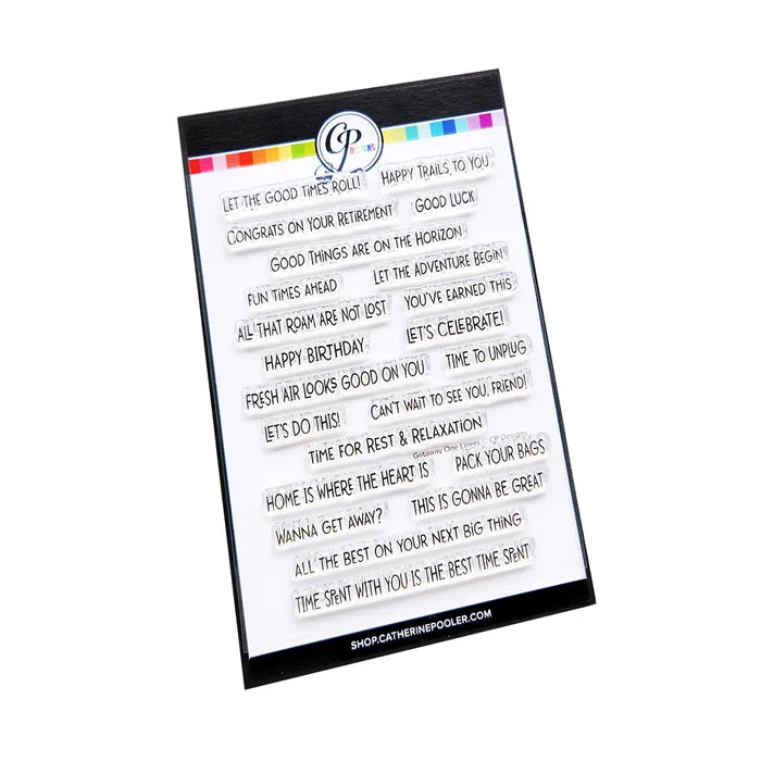 Catherine Pooler - One Liners Stamp Set - Getaway. Available at Embellish Away located in Bowmanville Ontario Canada.