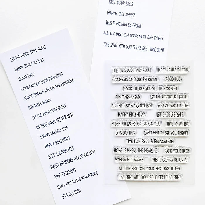 Catherine Pooler - One Liners Stamp Set - Getaway. Available at Embellish Away located in Bowmanville Ontario Canada.