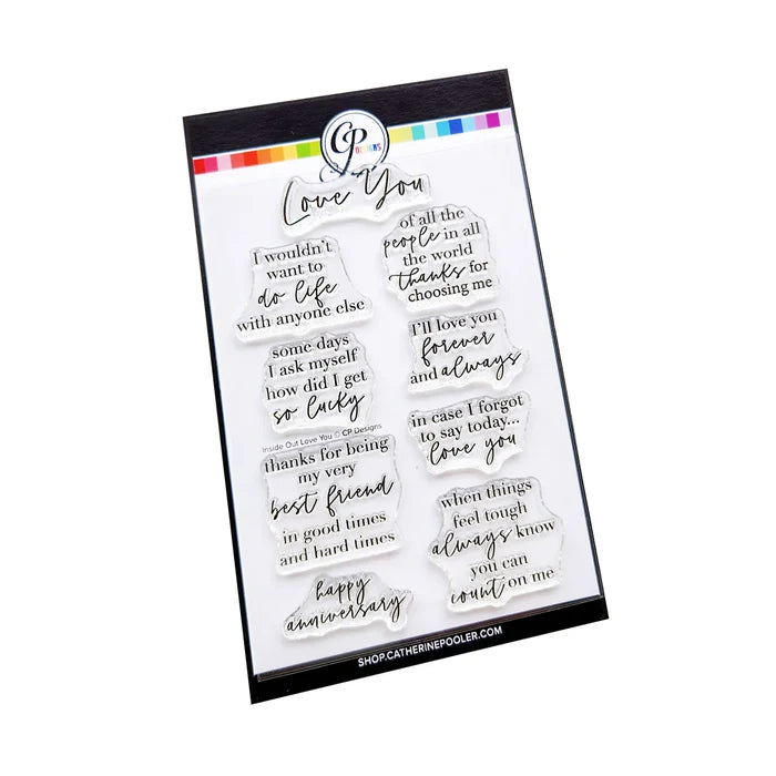Catherine Pooler - Sentiment Stamps - Inside Out Love You. Available at Embellish Away located in Bowmanville Ontario Canada.