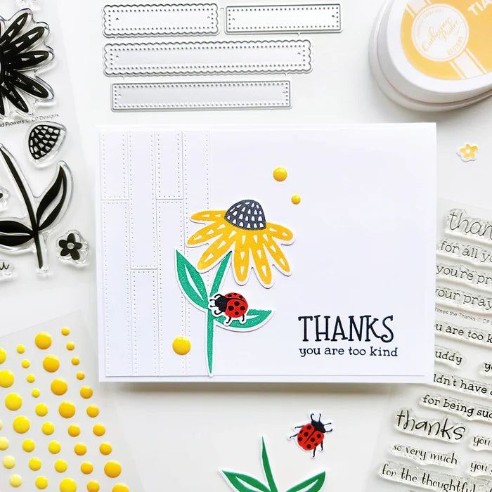 Catherine Pooler - Sentiments Stamp Set - 3 Times the Thanks. Available at Embellish Away located in Bowmanville Ontario Canada. Example by brand ambassador.