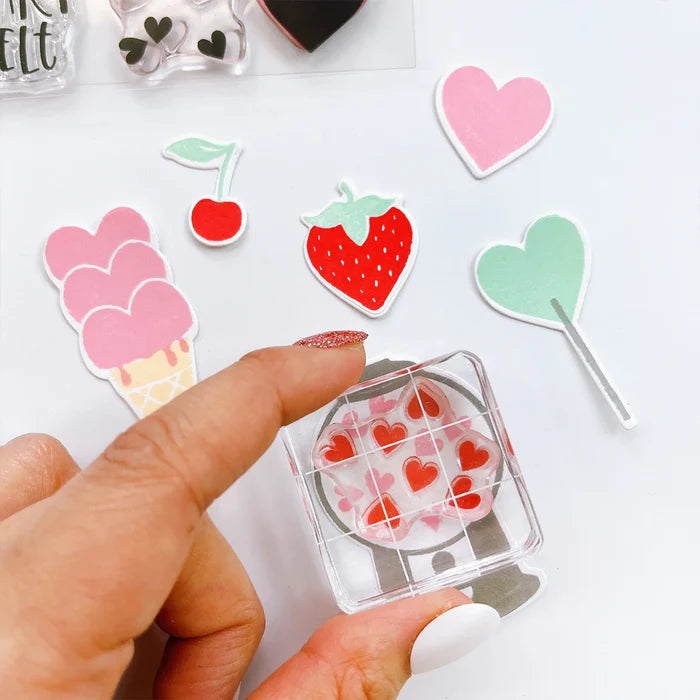 Catherine Pooler - Stamp & Die Set - Give Me Some Sugar. The Give Me Some Sugar Stamp Set and coordinating dies will "make your heart melt"! This set features all the sweetest treats for your valentine or someone you have the hearts for! Available at Embellish Away located in Bowmanville Ontario Canada