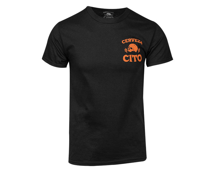 Cerveza Cito Tee - Black & Rust Front