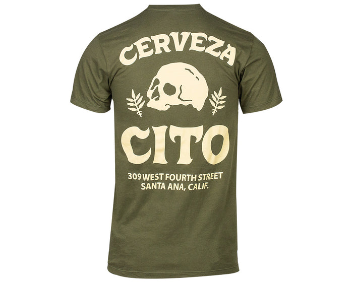 Cerveza Cito Tee - Military Green Back
