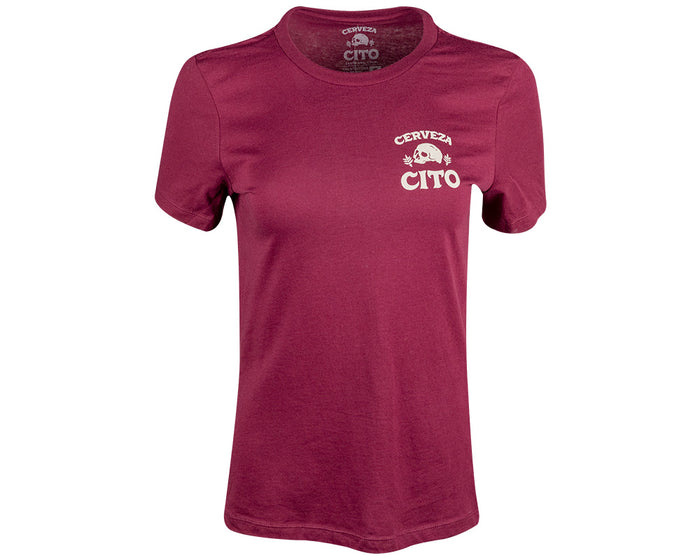 Cerveza Cito Women's OG Tee - Maroon Front