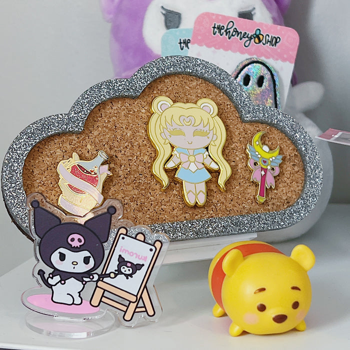Chibi Moon Enamel Pin | Gold Plated