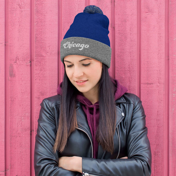 Chicago Pom-Pom Beanie
