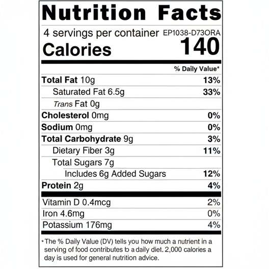 Nutrition facts label for a can of food with detailed nutritional information.