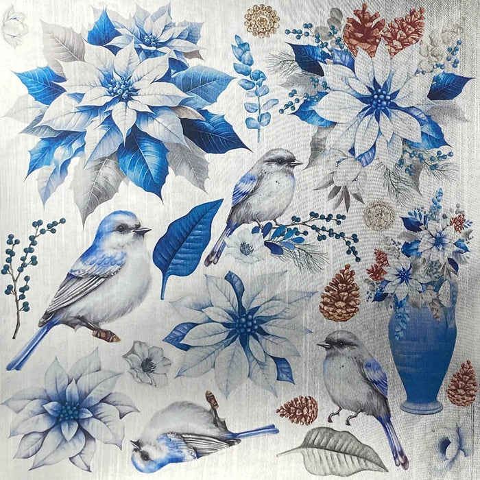 Ciao Bella - Deluxe Paper 6"x6" - 5/Pkg - Elegance of Blue Paper Silver. Available at Embellish Away located in Bowmanville Ontario Canada.