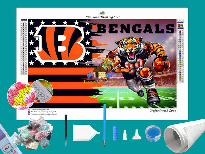 Bengals NFL Flag Diamond Painting