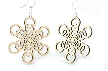 Star inside circle earrings, eco-friendly laser-cut jewelry made in USA