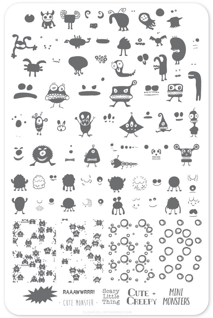 CJSH-027 Monster Mash  |  Clear Jelly Stamping Plate