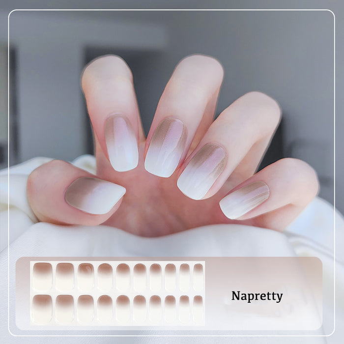 Coffee Ombre Semicured Gel Nail Strips - Brown Gradient UV Nail Stickers NG200255