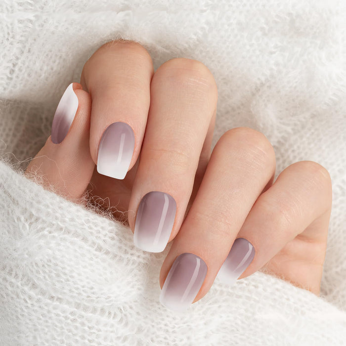Coffee Ombre Gel Nail Stickers on Hand - Brown Gradient UV Nail Wraps