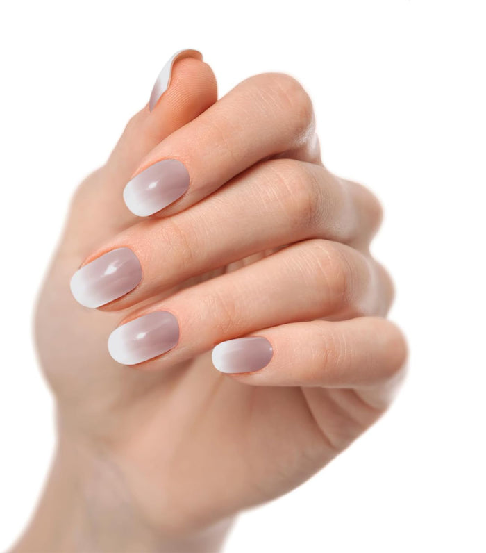 Coffee Ombre Semicured Nail Art - Brown Gradient UV Gel Nail Stickers Full Cover