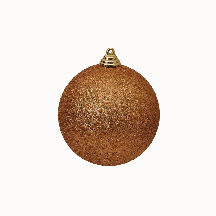 Copper Glitter Ball Ornament, 4"