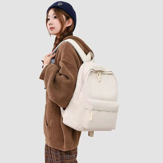 Cream Canvas Backpack | Large Capacity | Waterproof | Laptop Bag | School & Travel | Unisex