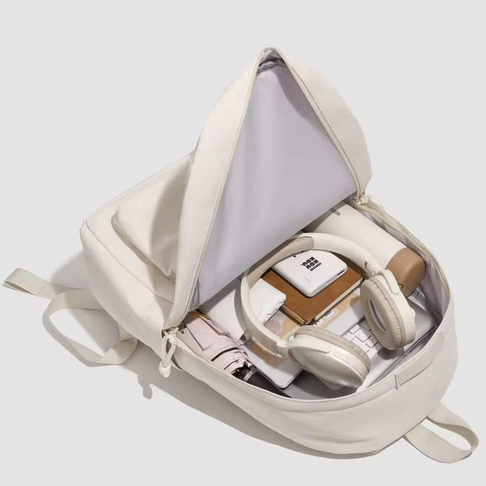 Cream Canvas Backpack | Large Capacity | Waterproof | Laptop Bag | School & Travel | Unisex
