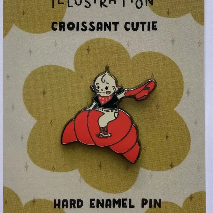Croissant Cutie Kewpie Enamel Pin