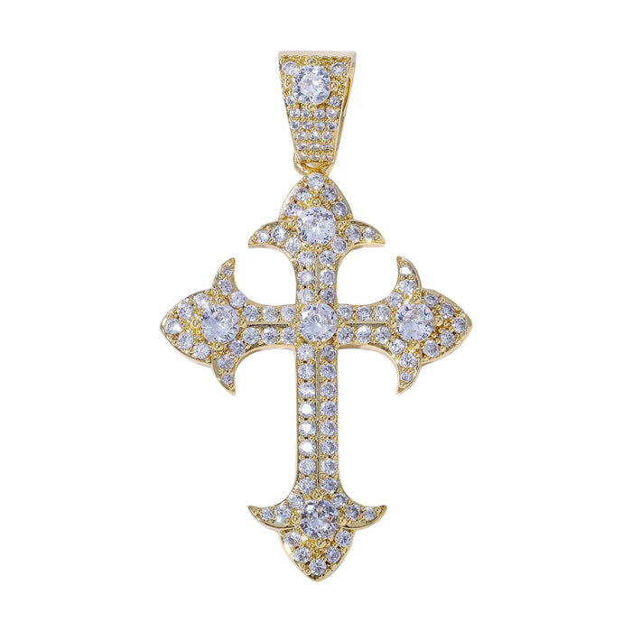 Crystal Cross Pendants - Gold