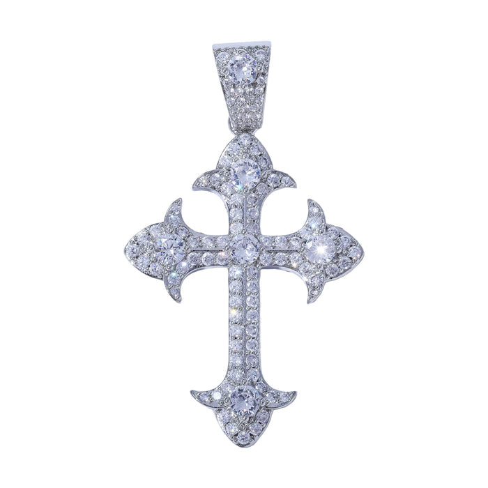 Crystal Cross Pendants - Silver