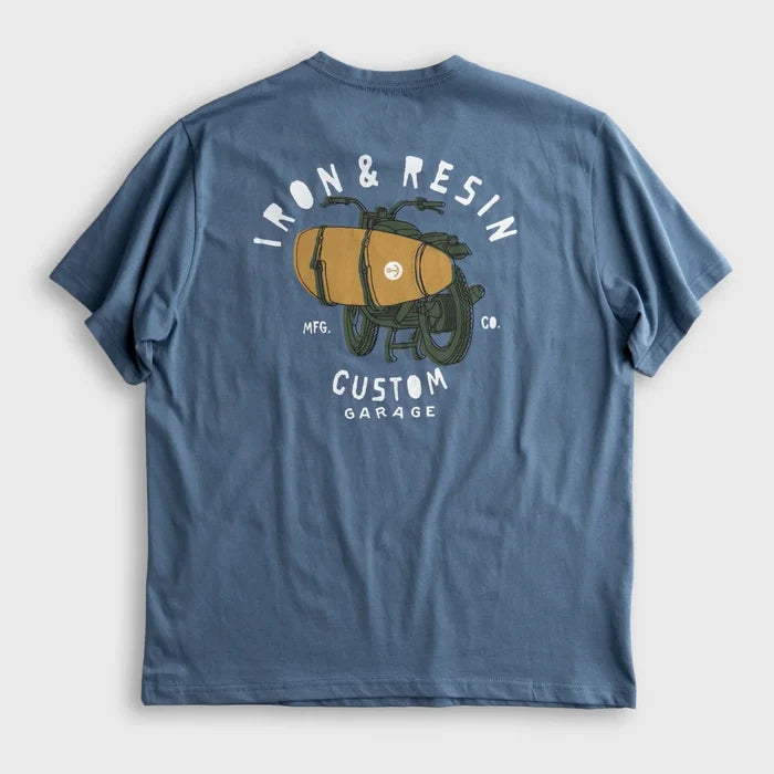 Custom Garage Pocket Tee | Sky Blue | Iron & Resin
