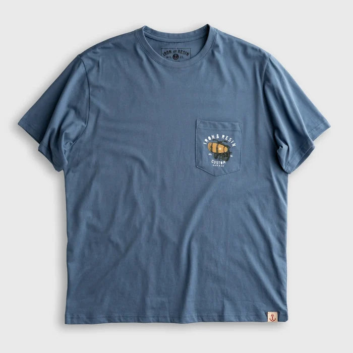 Custom Garage Pocket Tee | Sky Blue | Iron & Resin