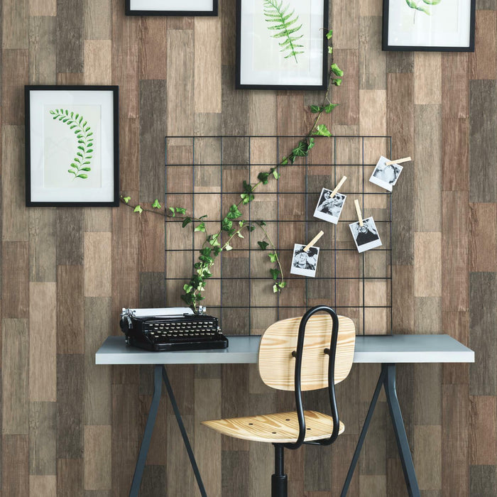 Dark Weathered Plank Peel & Stick Wallpaper - EonShoppee