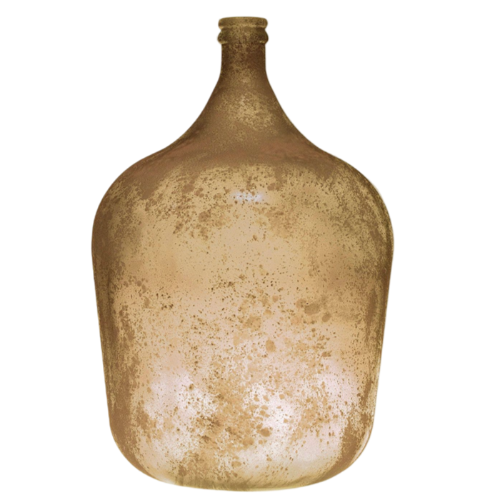 burnished glass bottle,
large decorative glass bottle,
copper glass vase,
Spanish glass decor,
statement bottle vase,
modern rustic home accent,