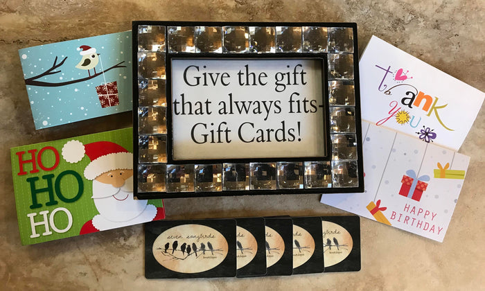 Digital gift card with message 'Give the gift that always fits'