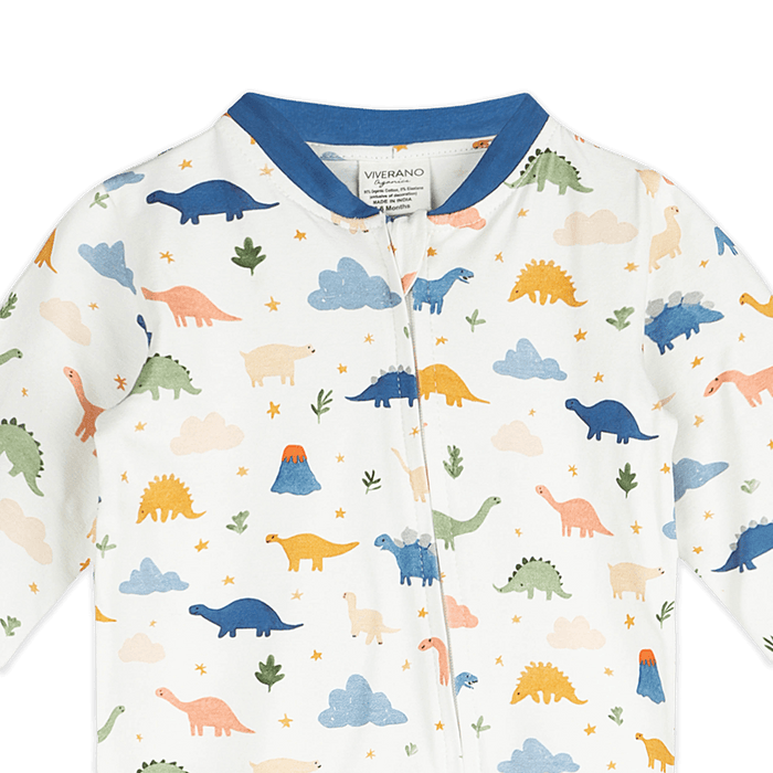 Dino Baby Footie (Organic Jersey) - Detail