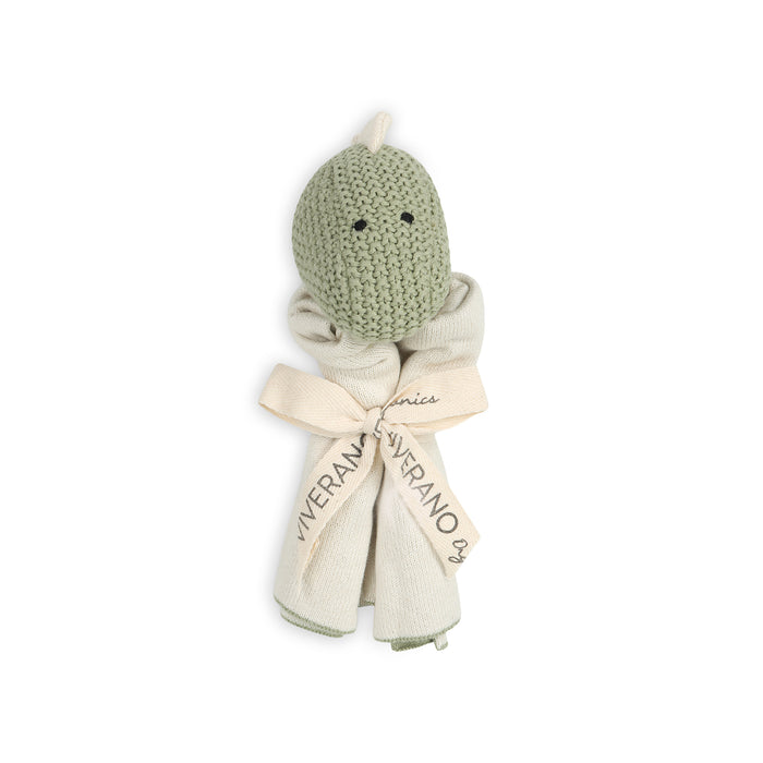 Dinosaur - Organic Baby Lovey Security Blanket Wrapped