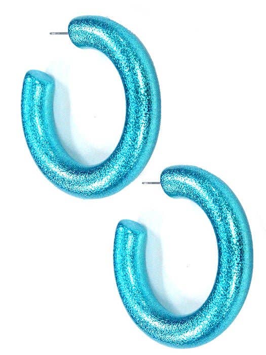 Dory C Shape Hoop Earrings: Fuchsia