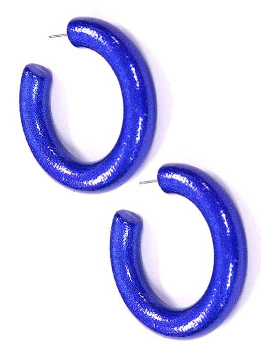 Dory C Shape Hoop Earrings: Fuchsia