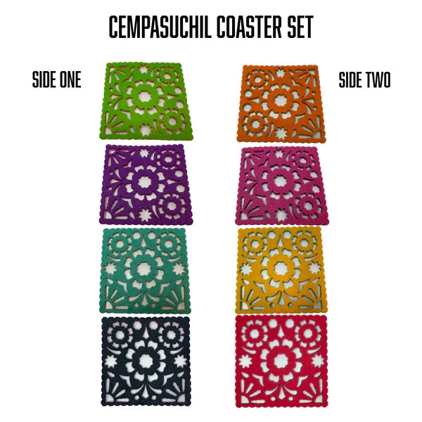 Double-sided Felt "Papel Picado" Coaster Sets