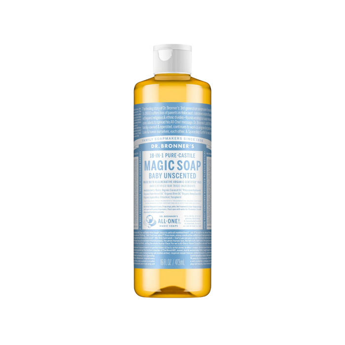 Dr Bronner's - Unscented Castile Liquid Soap, 475ml