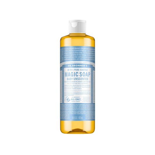 Dr Bronner's - Unscented Castile Liquid Soap, 475ml